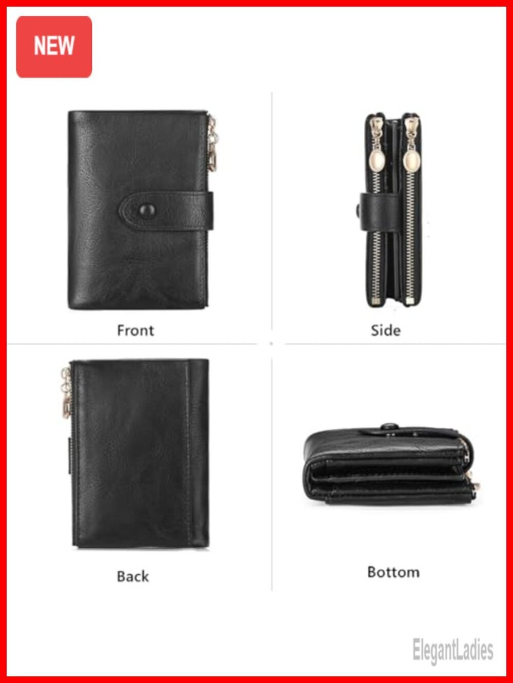 PU Leather Bifold RFID Blocking Wallet with 18 Card Slots - Picture 4 of 6